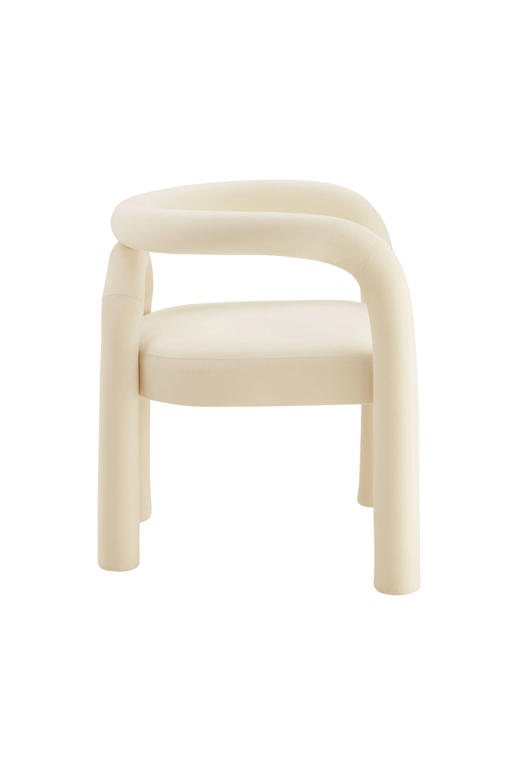 Cavara Velvet Dining Chair,Porcelain