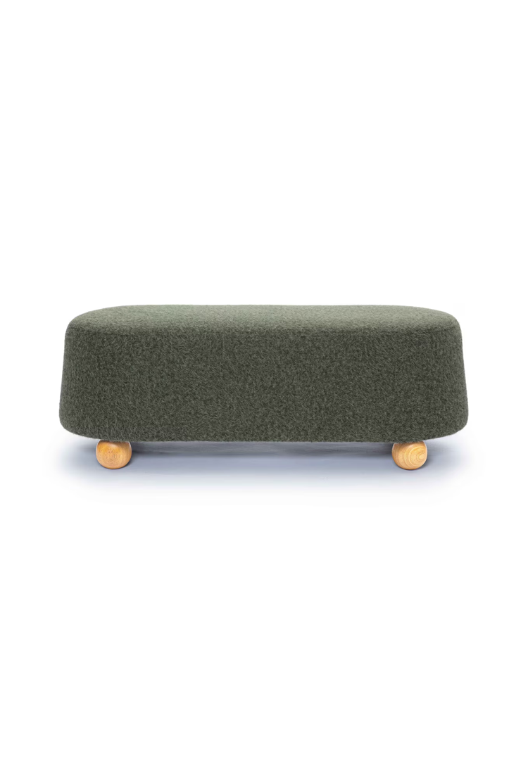 Sirenna Mohair Large Ottoman,Green