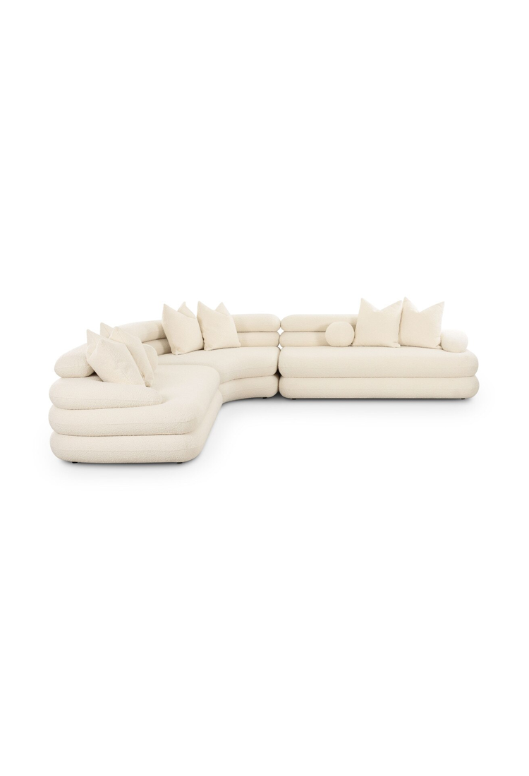 Restopia Cream Boucle Curved Sectional