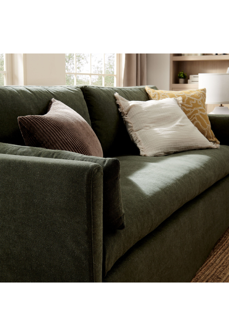 Leisure 85" Fabric Sofa,Sage