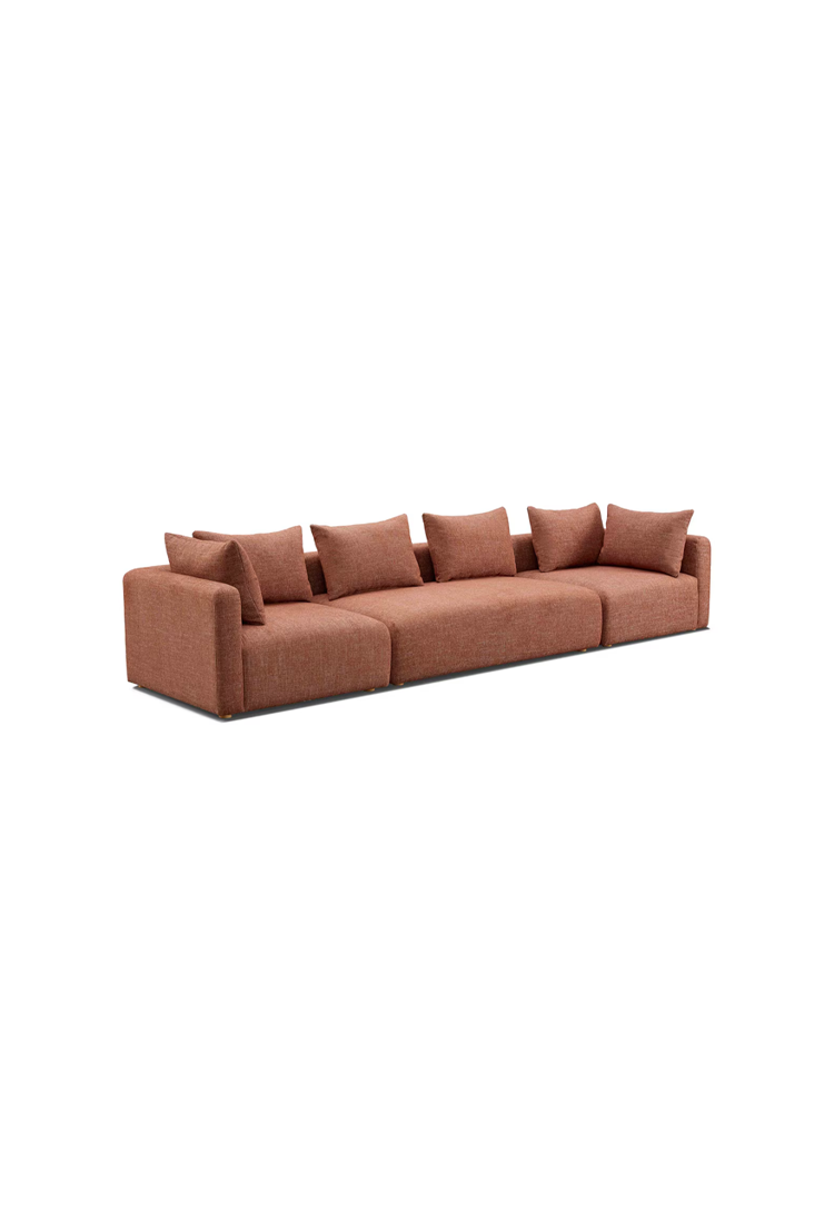 Temis Fabric 145" Long Sofa,Sedona Red