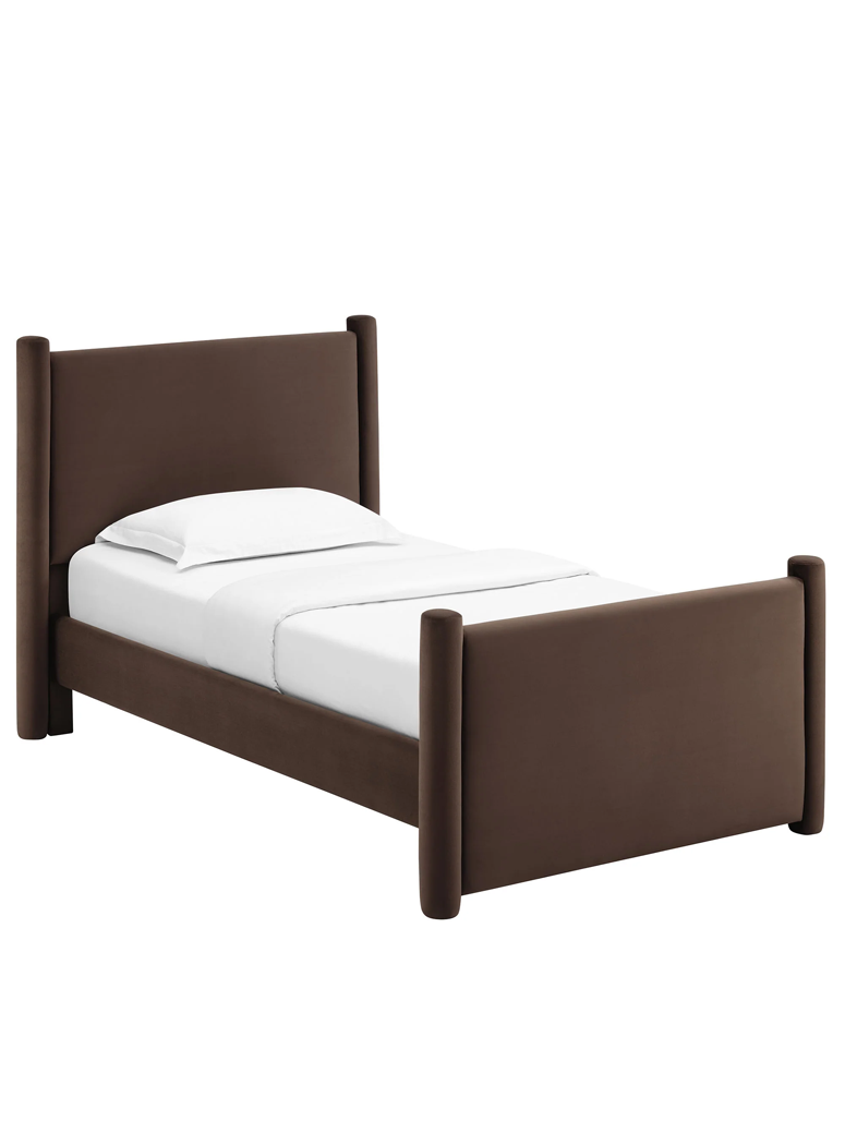 Mariselle Twin Plaform Bed,Chocolate Brown