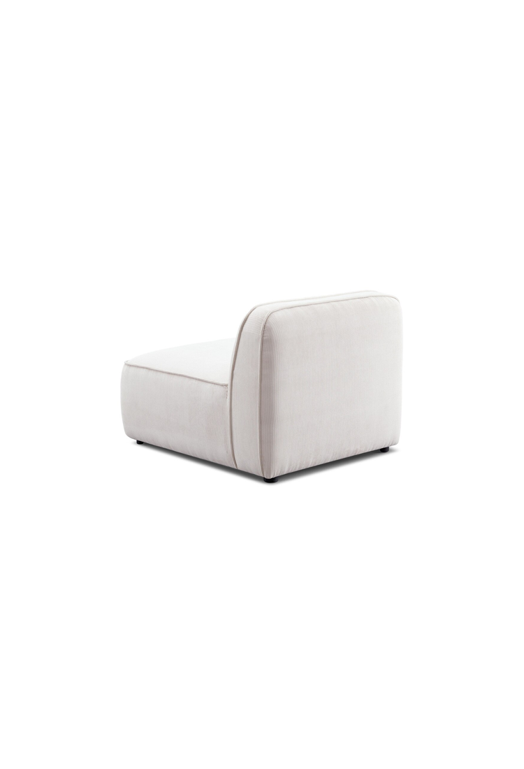 Syntara Velvet Armless Chair,White Sand