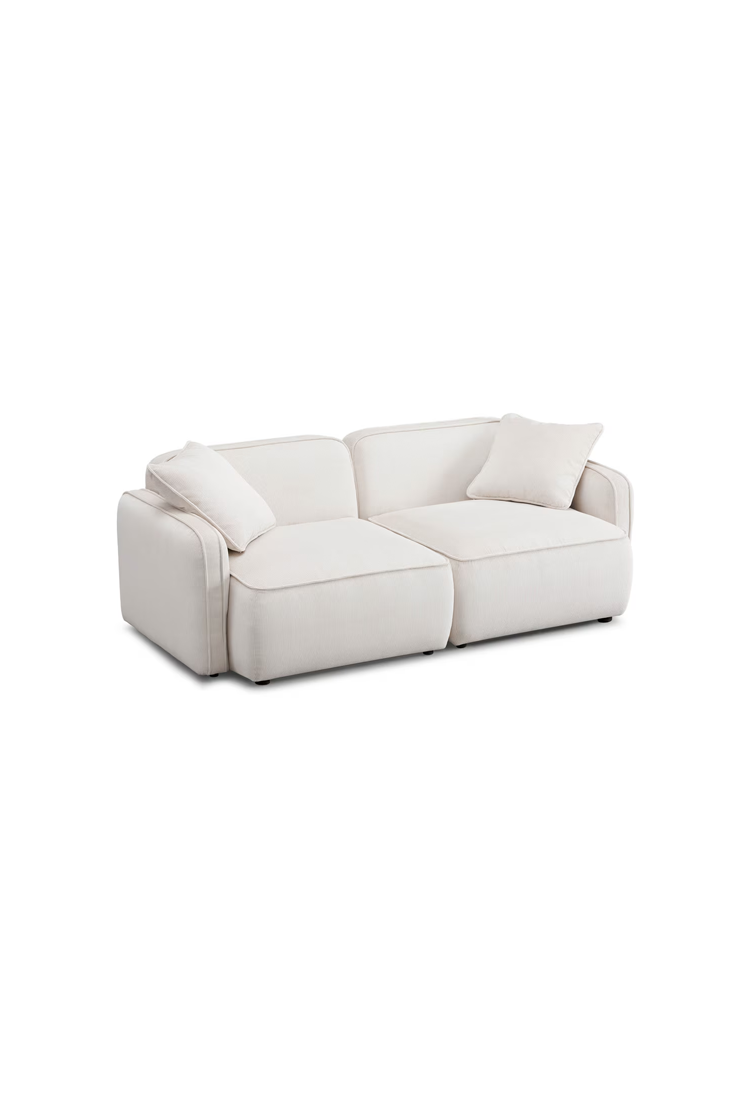 Syntara Velvet Loveseat,White Sand