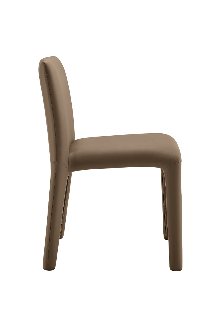 Noviara Vegan Leather Dining Chair,Mushroom Brown