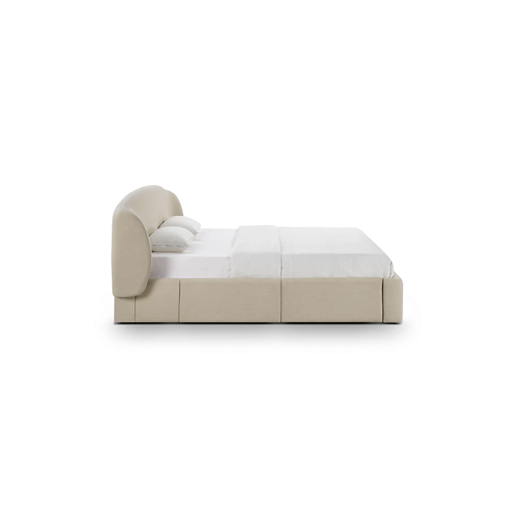 Coey Taupe Linen Storage King Bed
