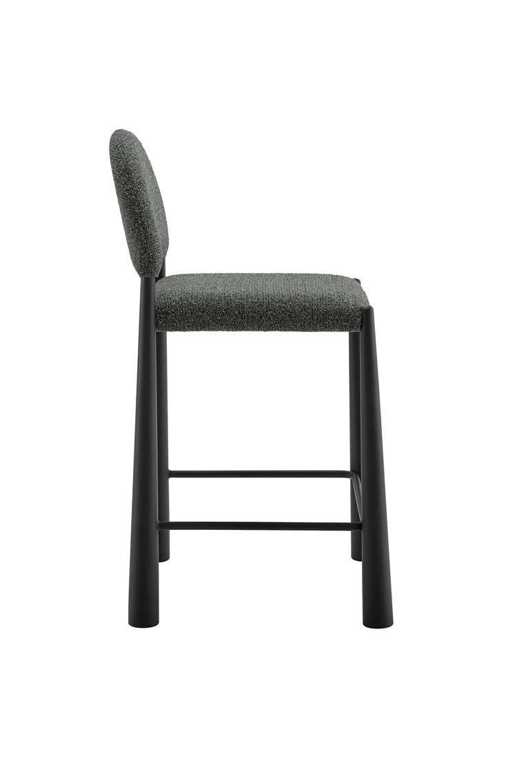 Alura Fabric Counter Stool,Black Anthracite