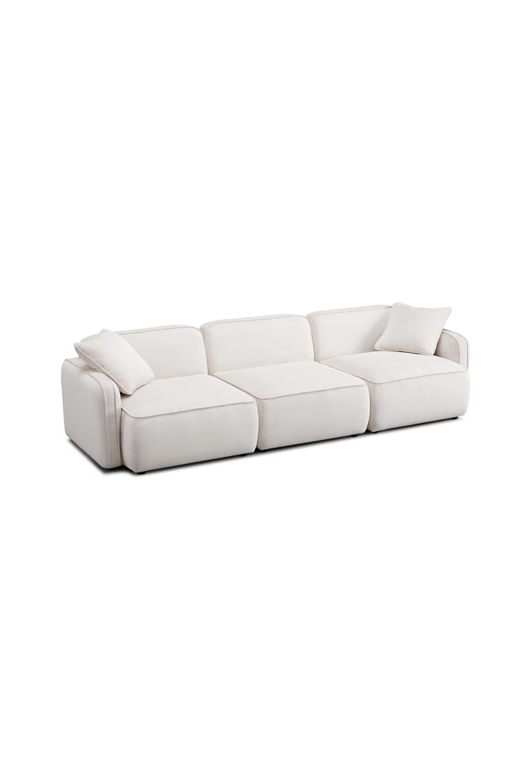 Syntara Velvet sofa,White Sand