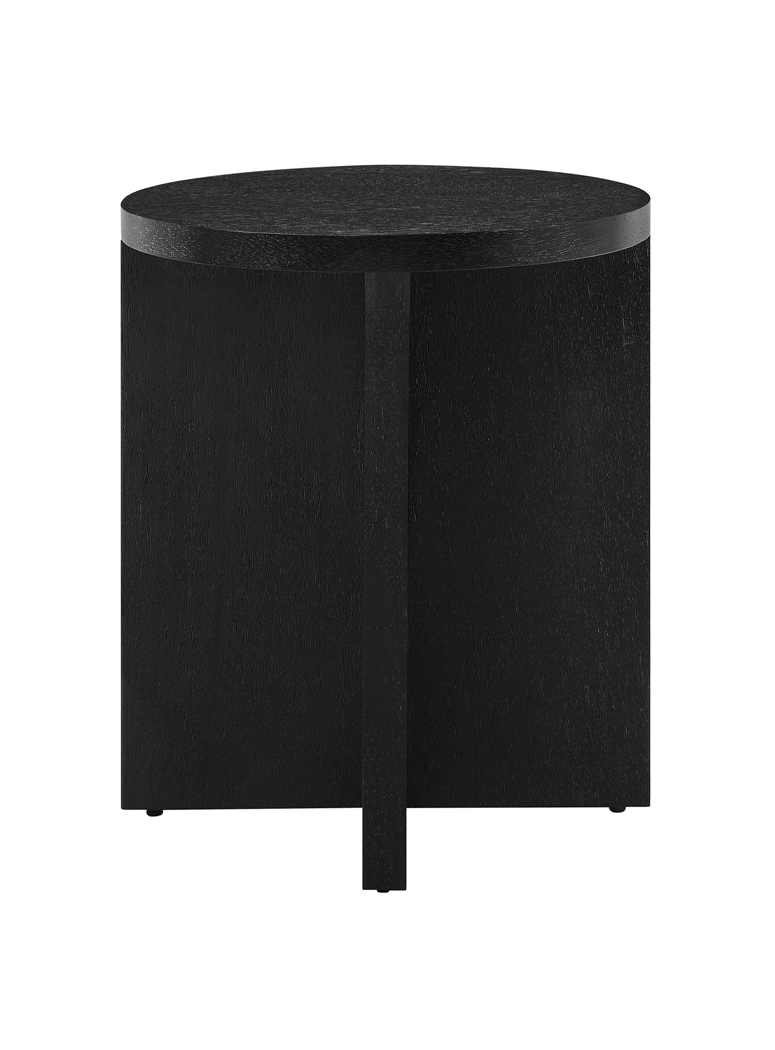 Quinlan Wood Side Table, black