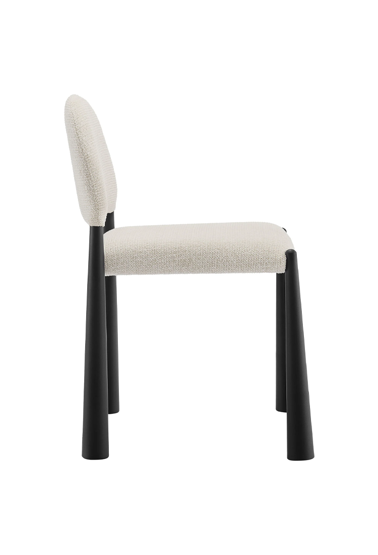 Alura Fabric Dining Side Chair,Black Cream