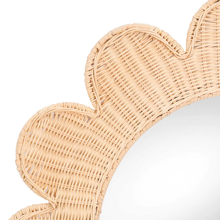 Coraline Rattan Round Wall Mirror, Natural