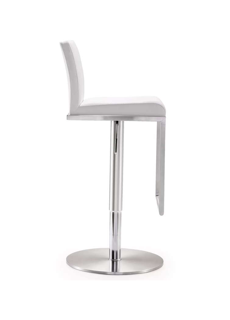 Albert WHT Vegan Leather Adjustable Stool