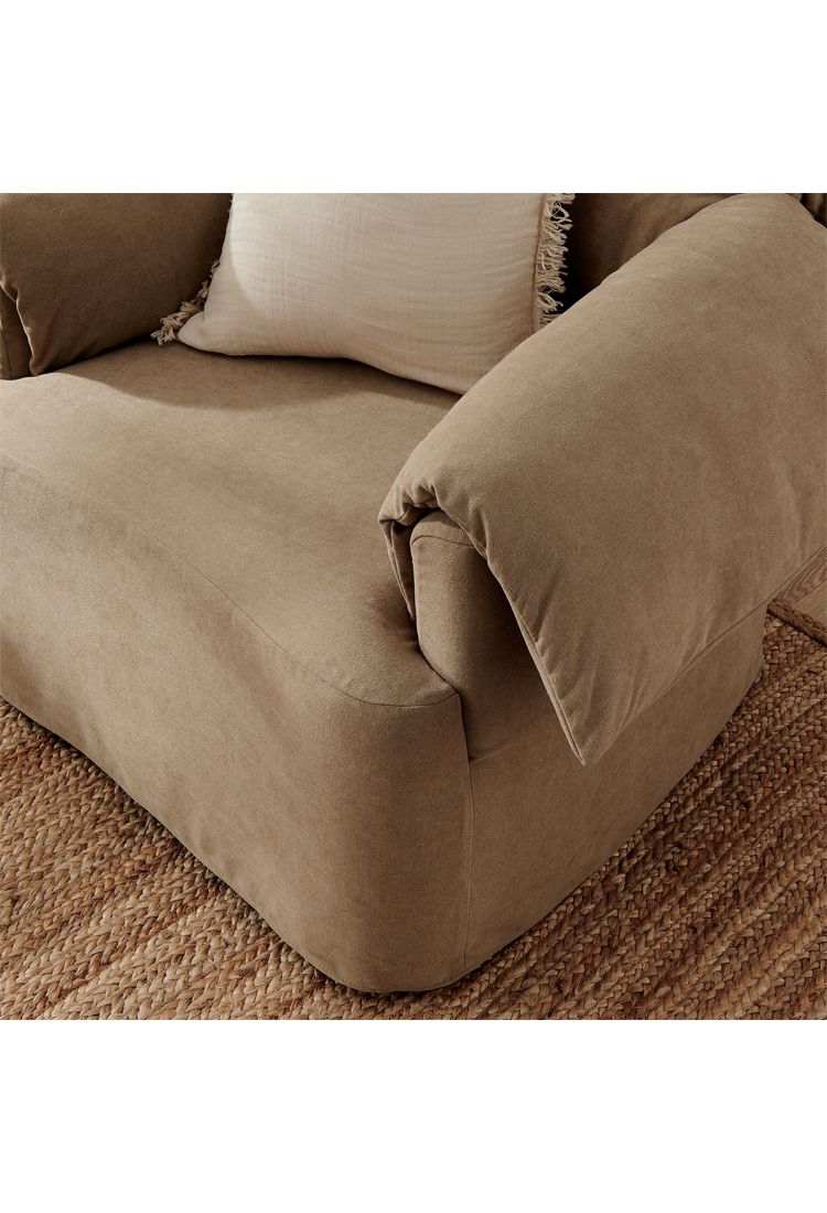 Euphoria Fabric Armchair,Almond