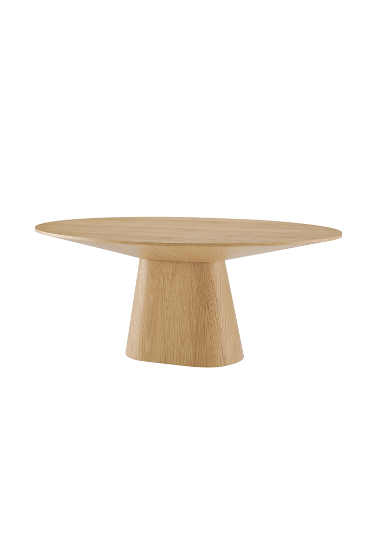 Quillon 75" Round Dining Table,Oak