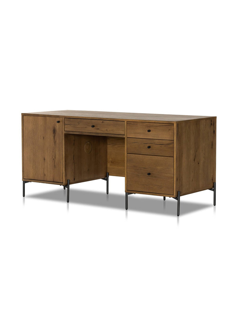 Four Hands Eaton Executive Desk,amber