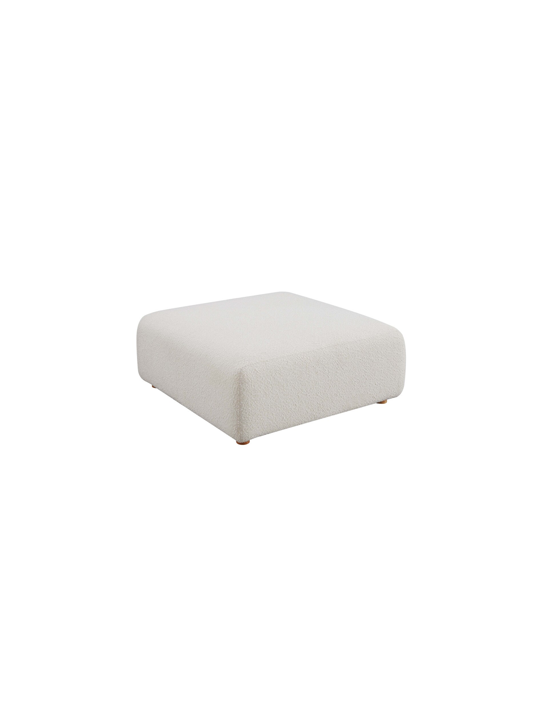 Temis Fabric Ottoman,Cream