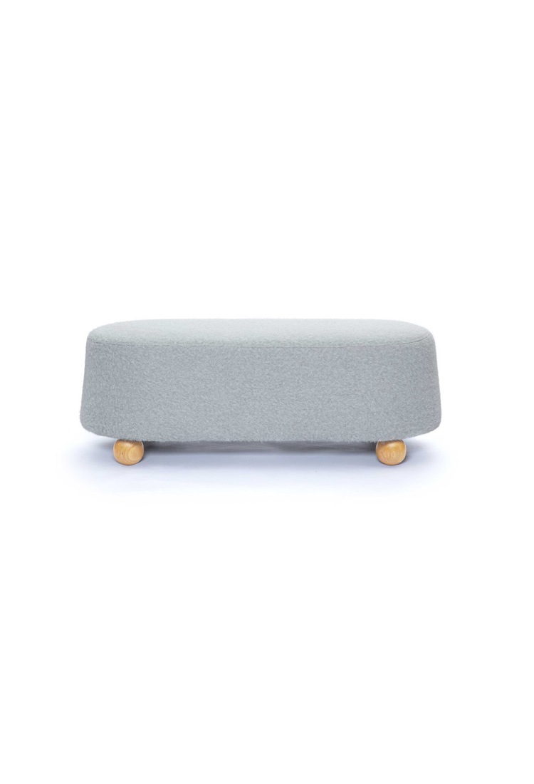 Sirenna Mohair Large Ottoman,Grey