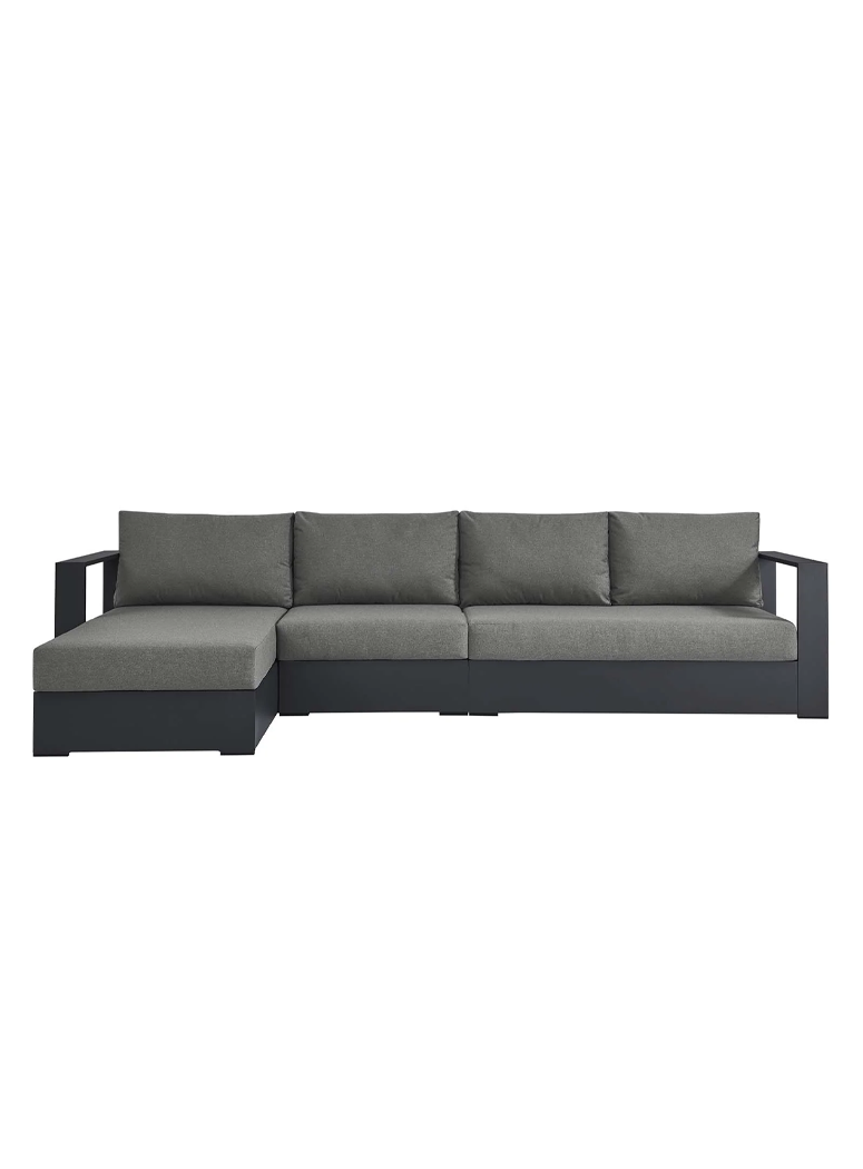 Credenza 3-Piece Sofa,left,charcoal