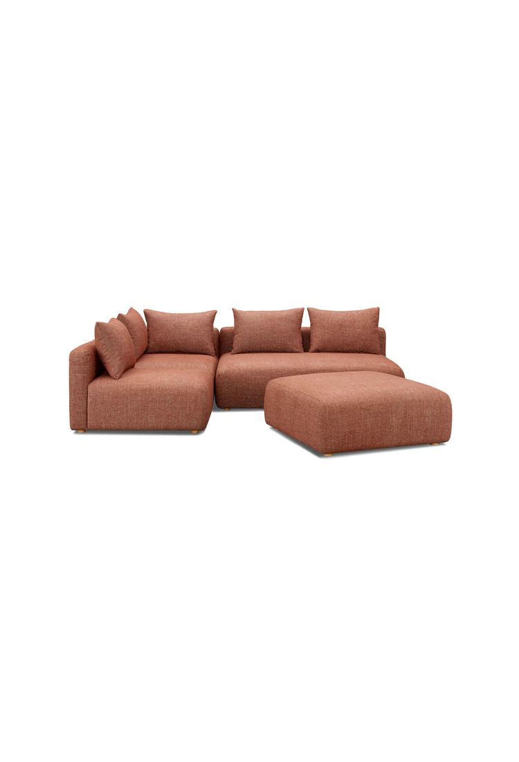 Temis Fabric 4-Piece Chaise Sectional,Sedona Red