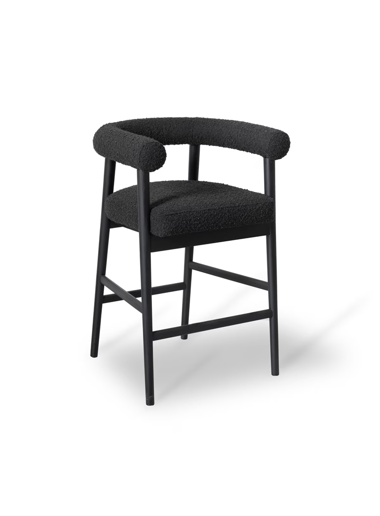 Riven Boucle Counter Stool,black