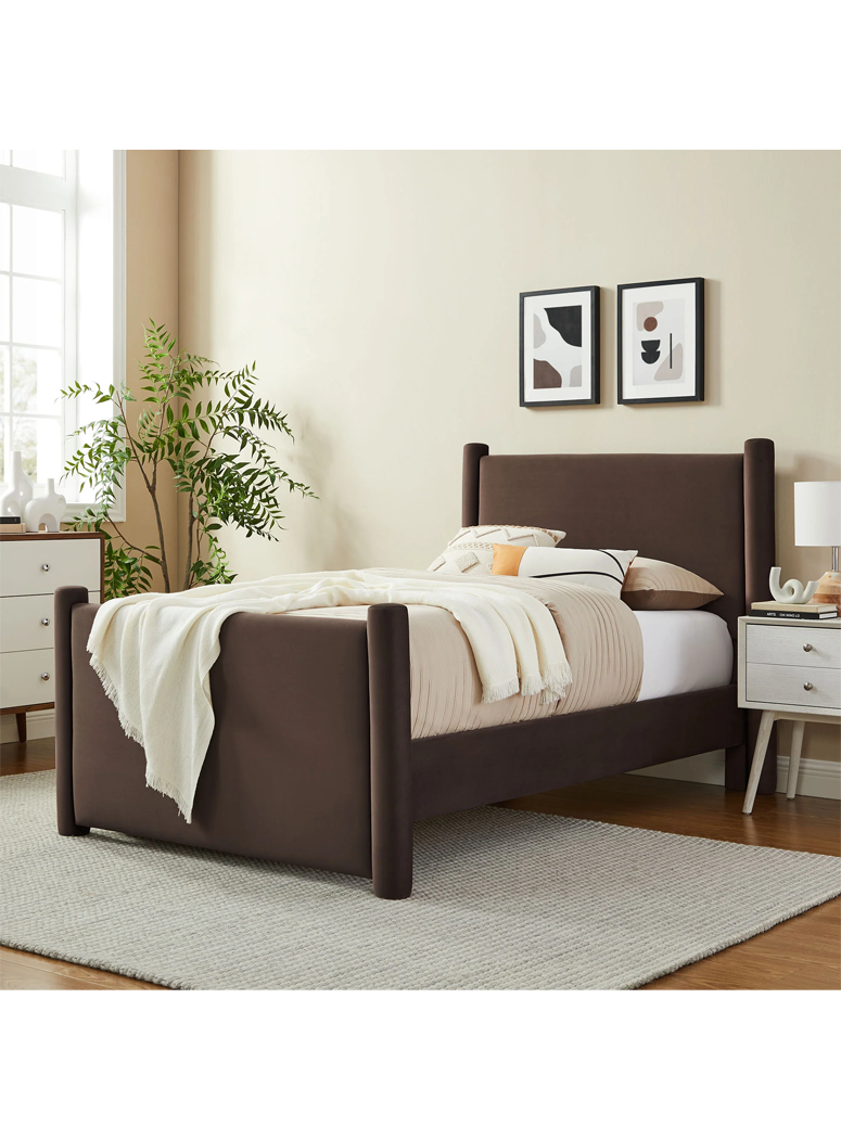 Mariselle Twin Plaform Bed,Chocolate Brown