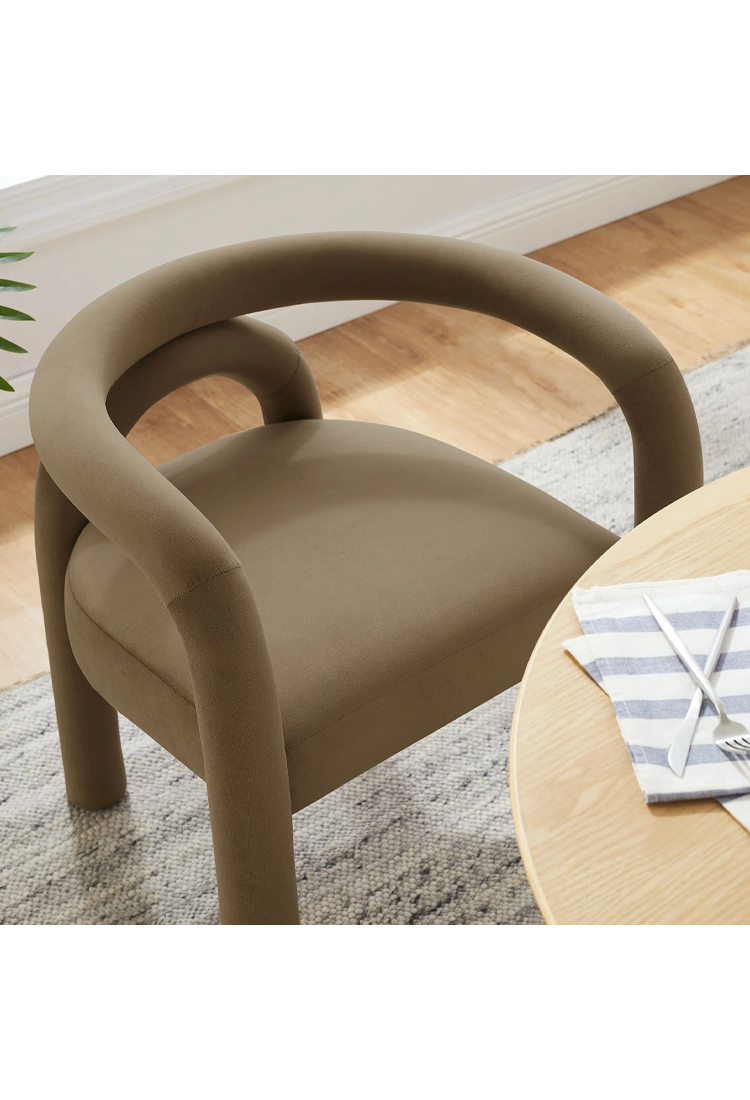 Cavara Velvet Dining Chair,Camel