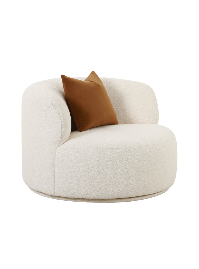 Lunaris Swivel Chair,Cream