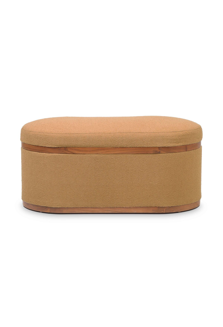 Vespera Oval Storage Ottoman,peach