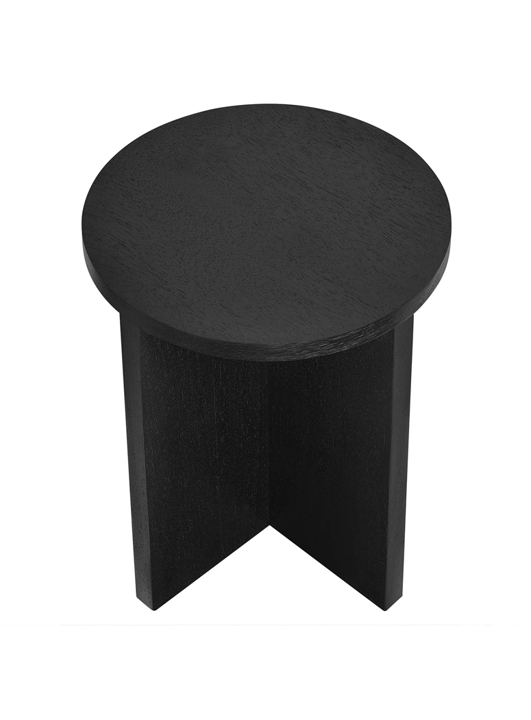 Quinlan Wood Side Table, black