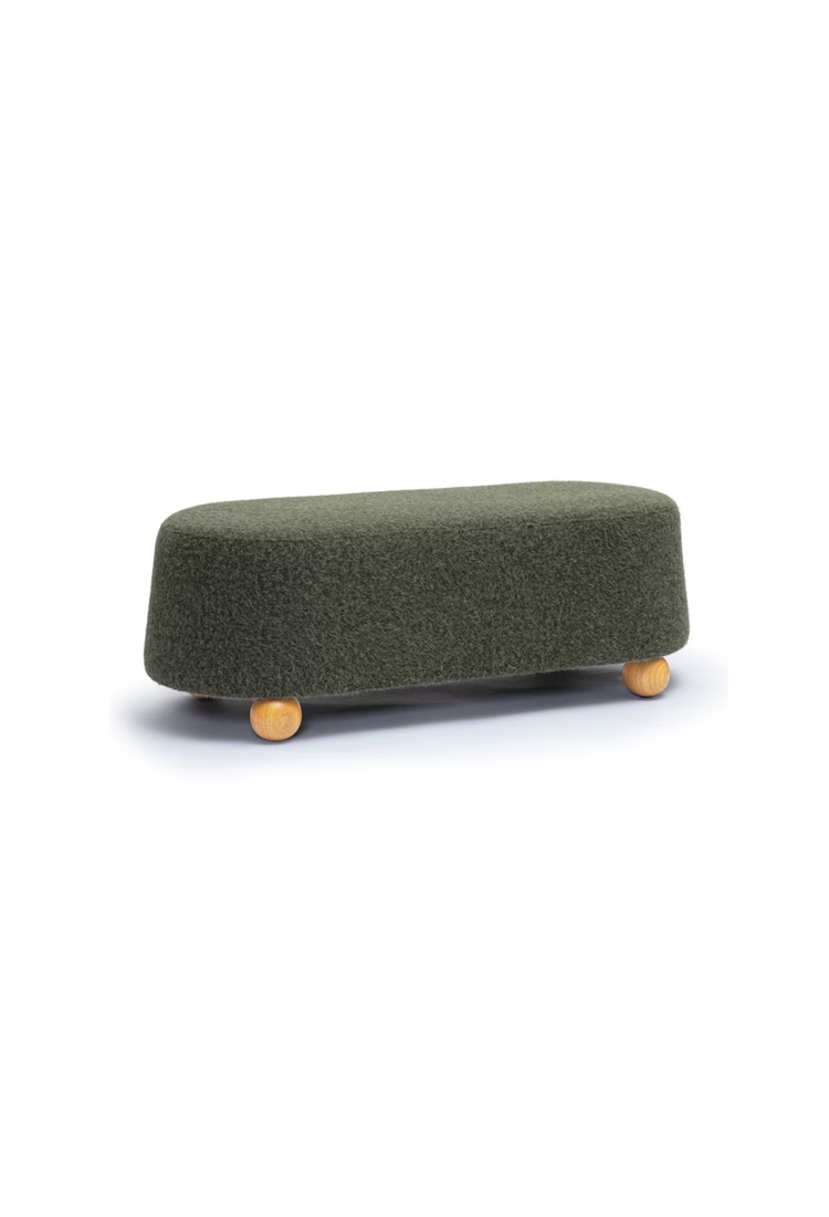 Sirenna Mohair Large Ottoman,Green