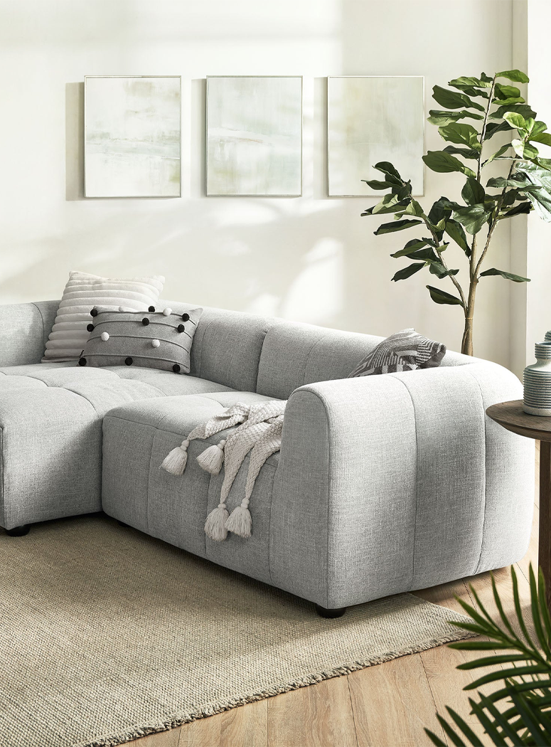 Axiom Sofa with Chaise,pewter