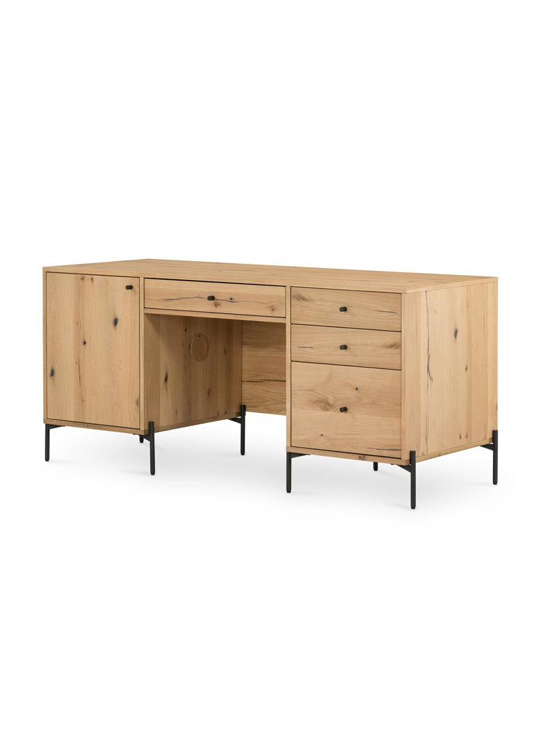 Four Hands Eaton Executive Desk,light oak