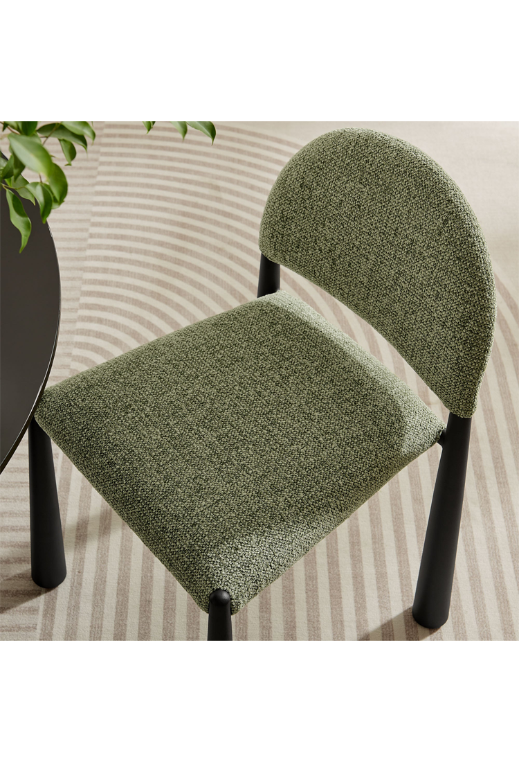 Alura Fabric Dining Side Chair,Black Leaf