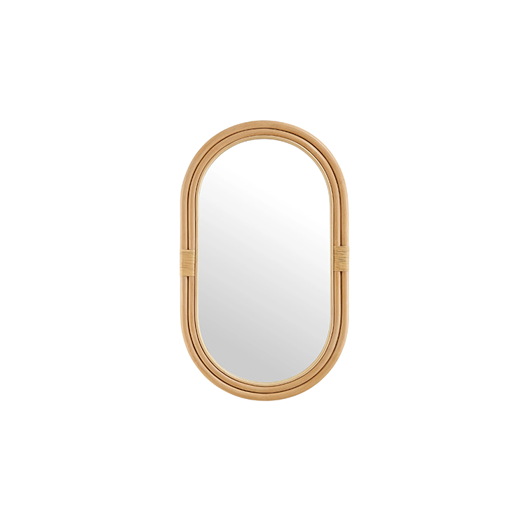 Corsie Oval Rattan Wall Mirror, Natural