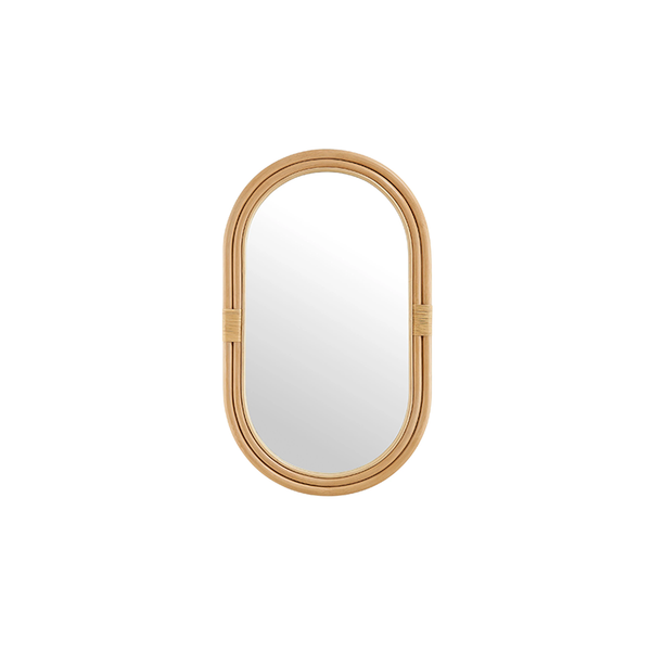 Corsie Oval Rattan Wall Mirror, Natural