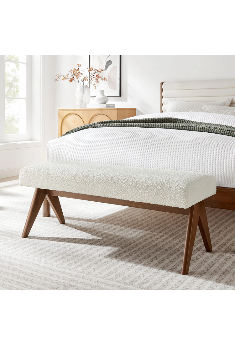 Fynix 47" Boucle Bench,Ivory