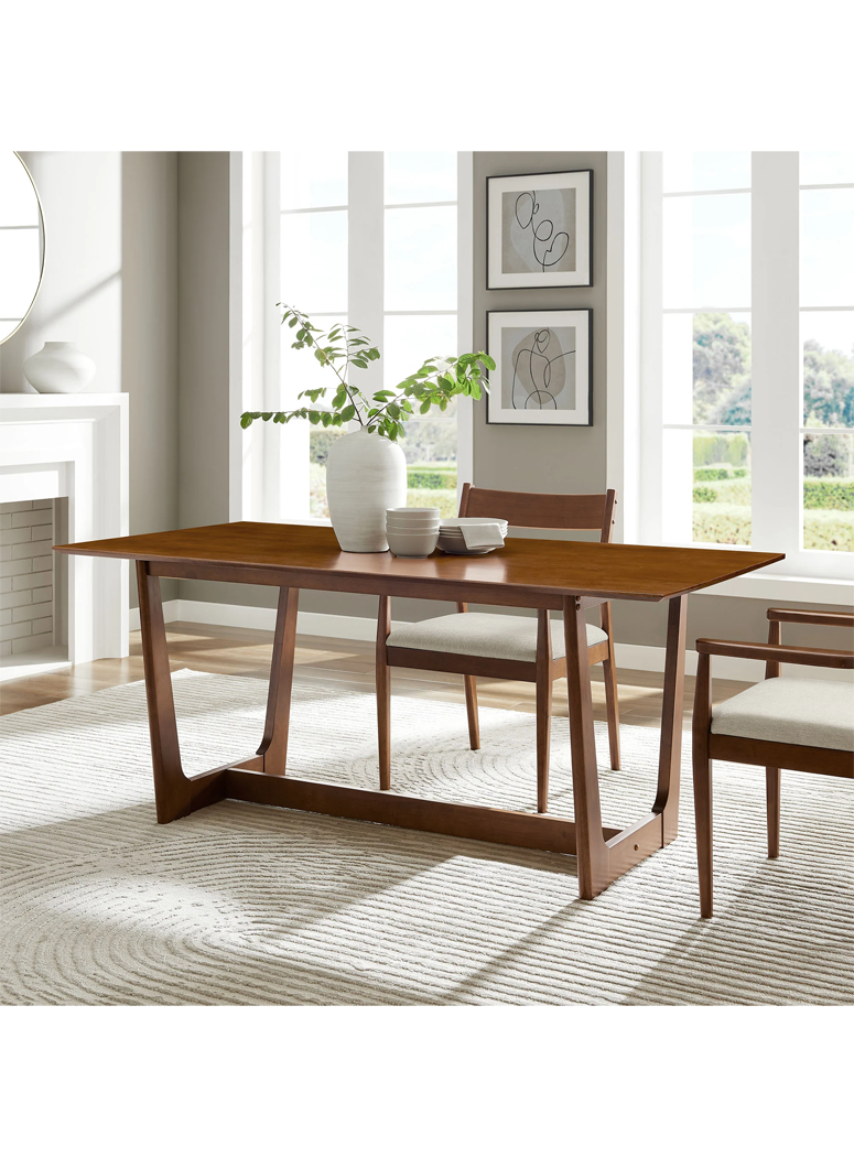 VeoFlux Rectangle Wood Dining Table,Walnut