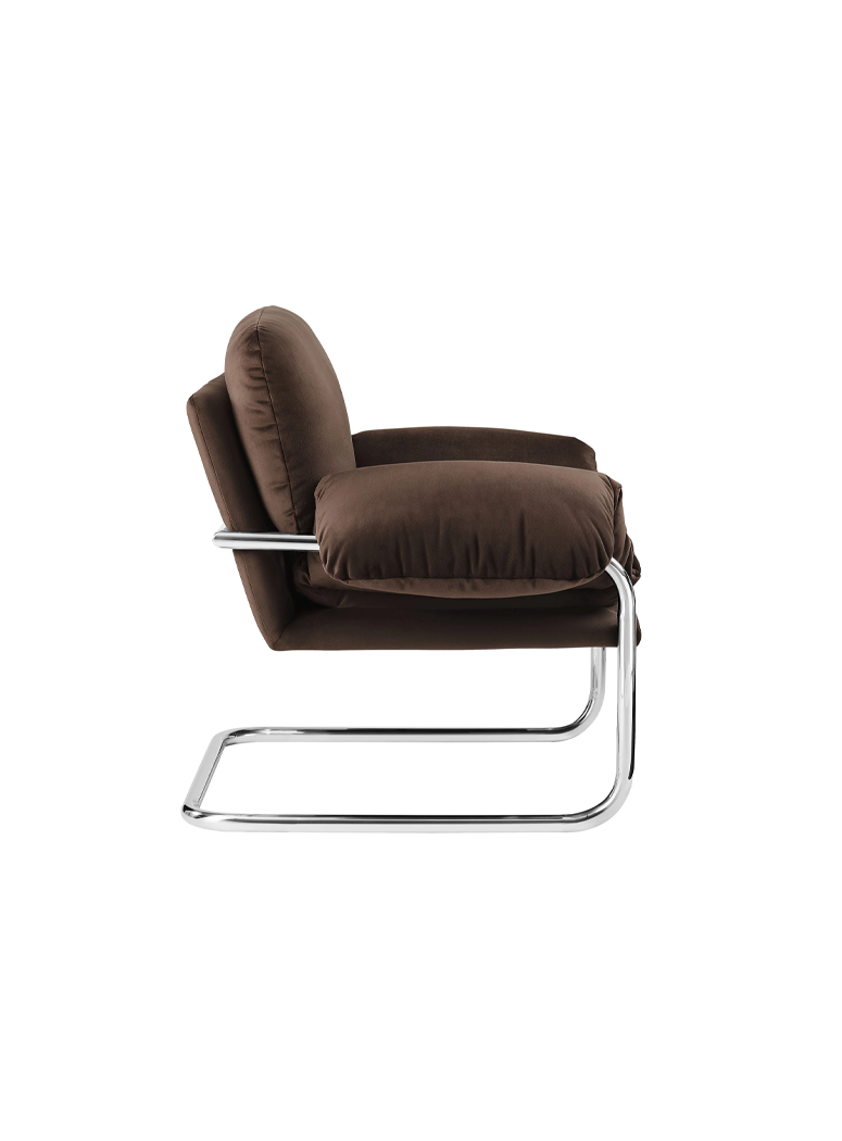 Ravessa Velvet Accent Chair,Chocolate Brown