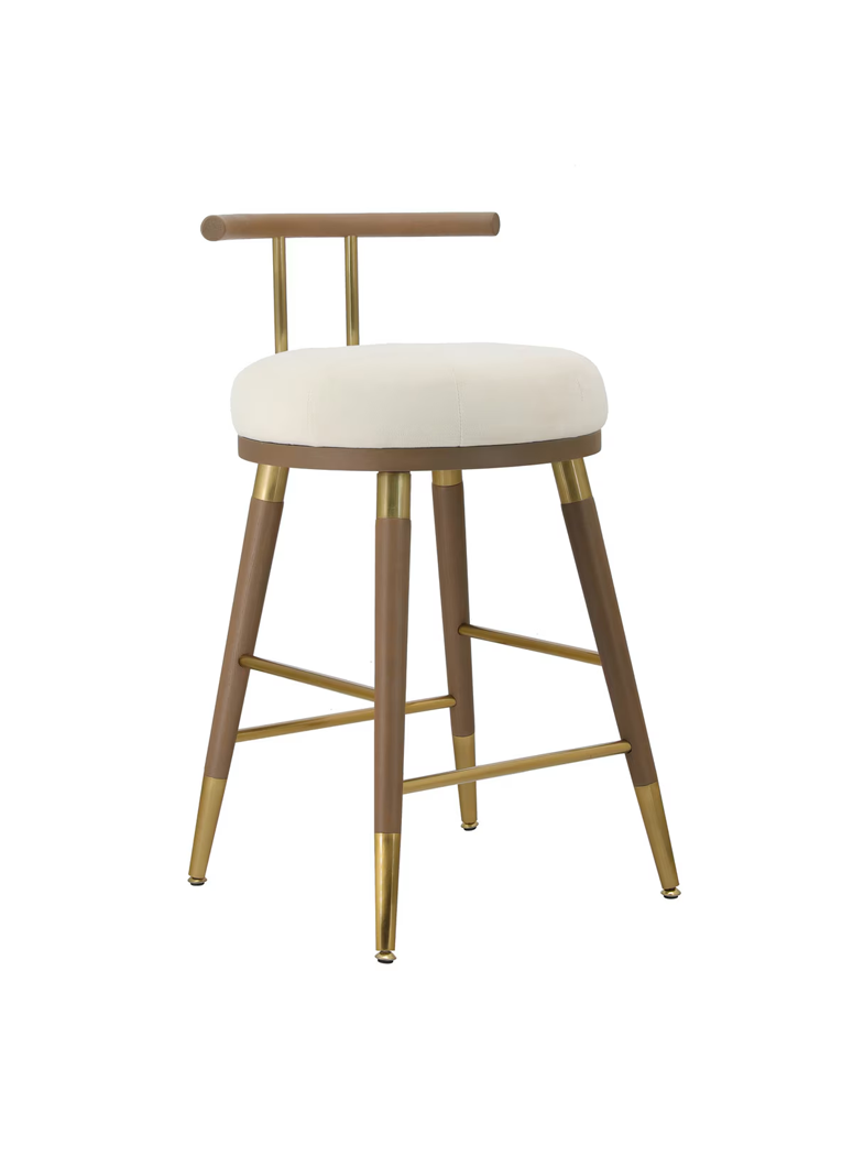 Tinker Velvet Counter stool,cream