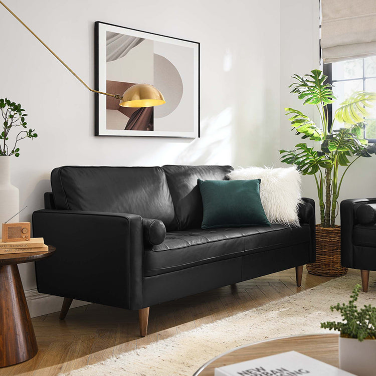 Vodoo Leather Sofa, black