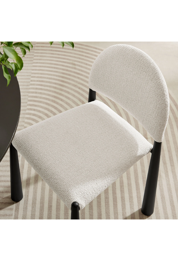 Alura Fabric Dining Side Chair,Black Cream