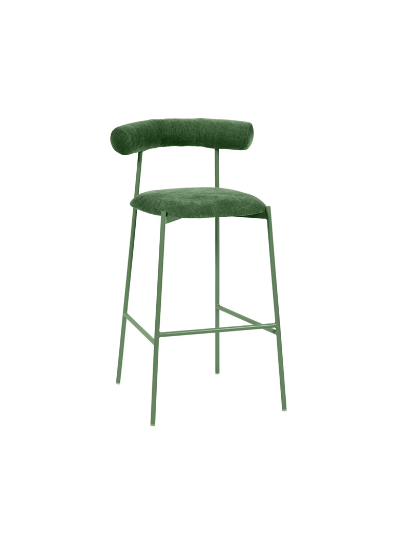 Nibbles Velvet Bar Stool,forest green