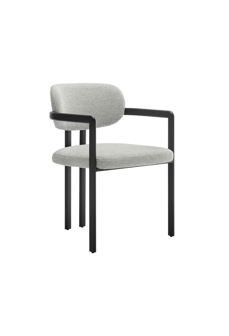 Marbella Fabric and Metal Dining Chair,Black Dove Gray