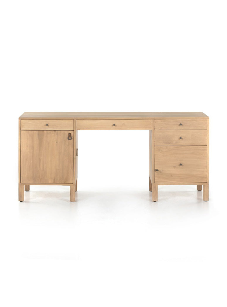 Four Hands Isador Executive Desk,dry wash poplar