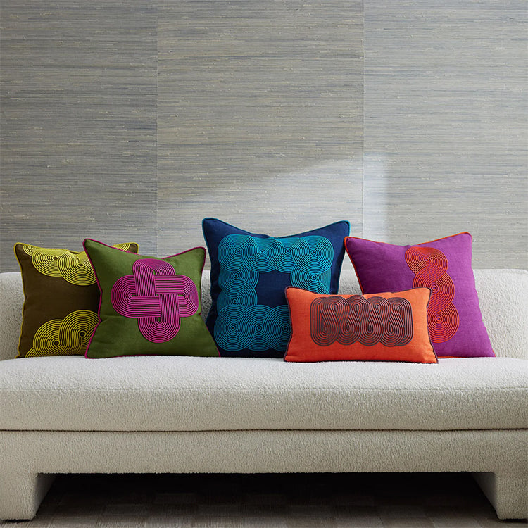 Jonathan Adler Pompidou Blue Border Pillow