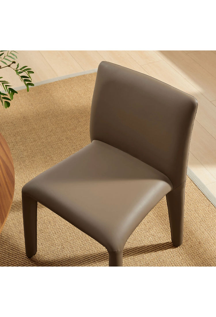 Noviara Vegan Leather Dining Chair,Mushroom Brown