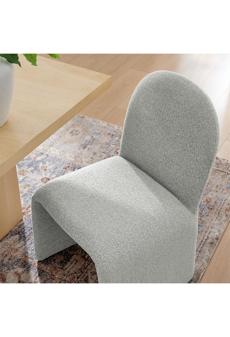 Riviera Boucle Armless Dining Chair,Dove Gray