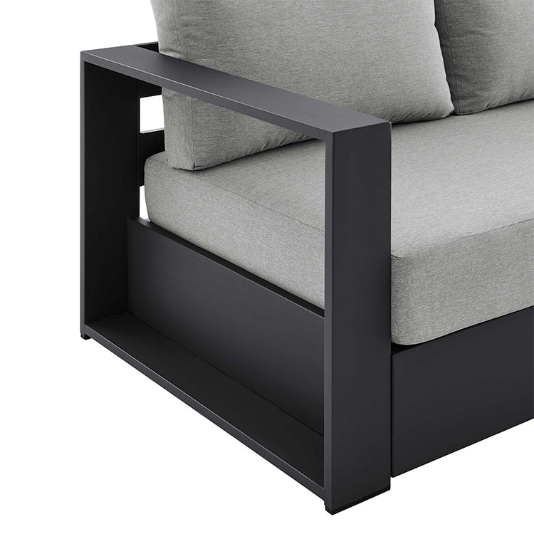 Credenza Outdoor Wood Sofa, grey