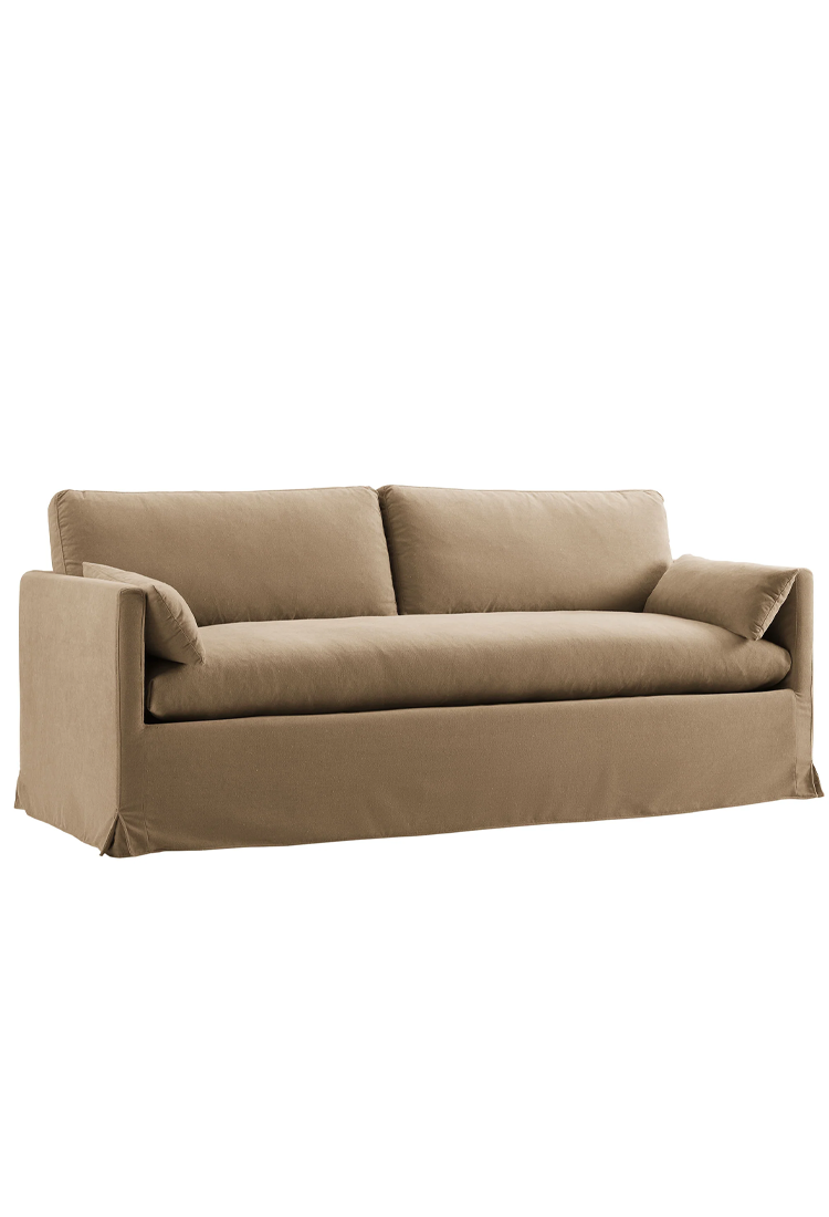 Leisure 85" Fabric Sofa,Almond