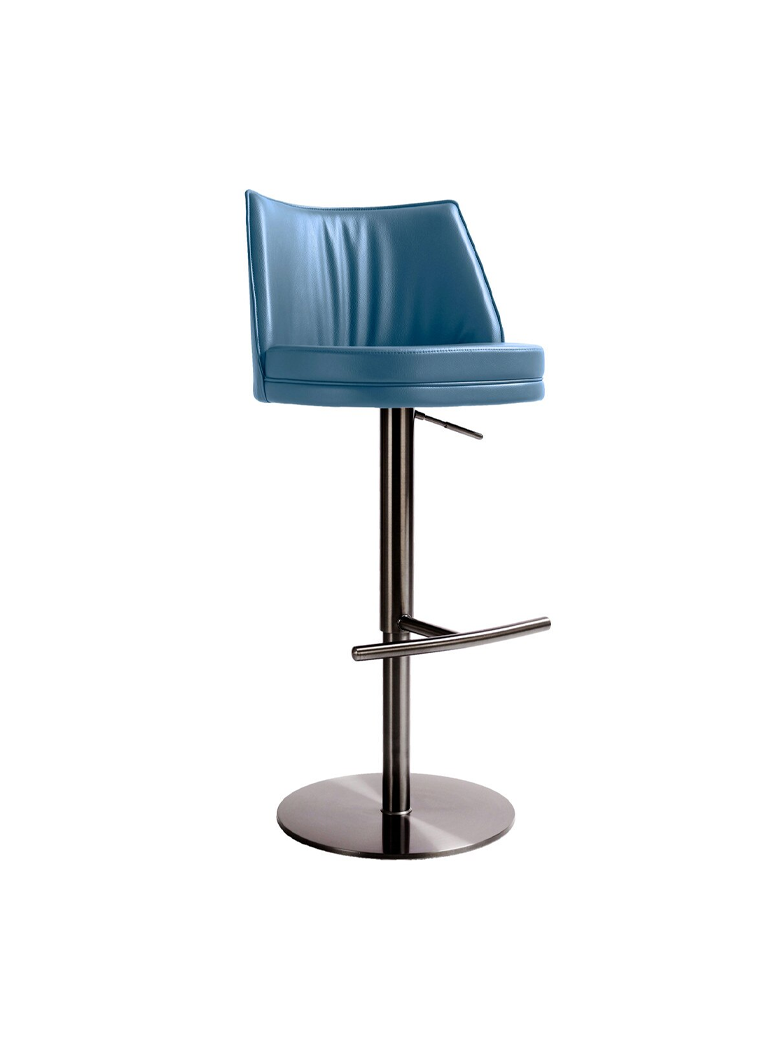 Gizmo Leater on Adjustable Stool,blue